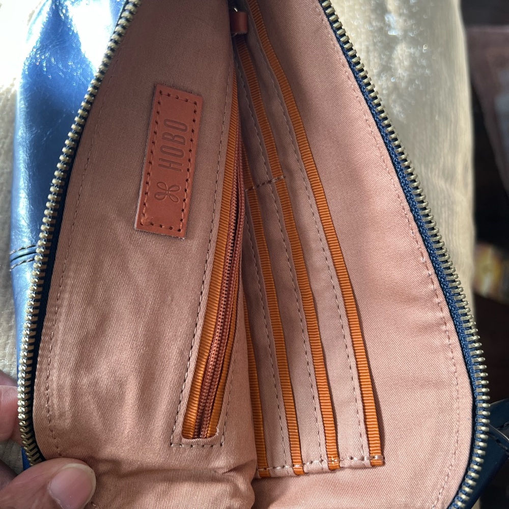 Navy Hobo wrist wallet